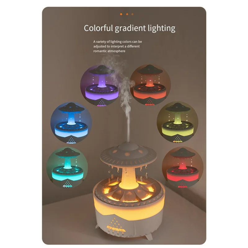 A05G-UFO قطرة الماء الروائح آلة المنزلية الكبيرة الضباب سطح المكتب التحكم الصامت الناشر الأساسي