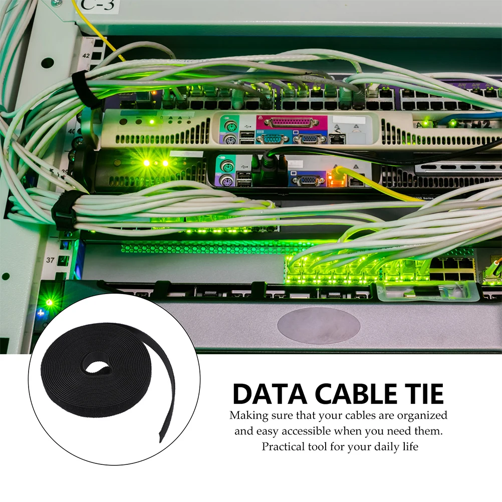 

2 Rolls Cable Tie Fastener Straps Reusable Ties Bracket Black Organiser Wire Self Gripping Holder