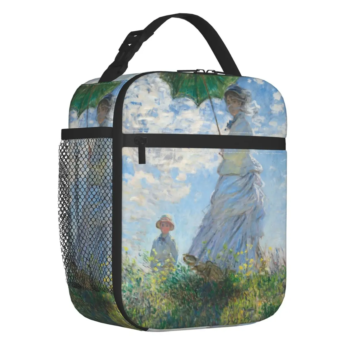 

Woman With A Parasol By Claude Monet Thermal Insulated Lunch Bags Modern Painting Portable Lunch Tote Outdoor Storage Food Box