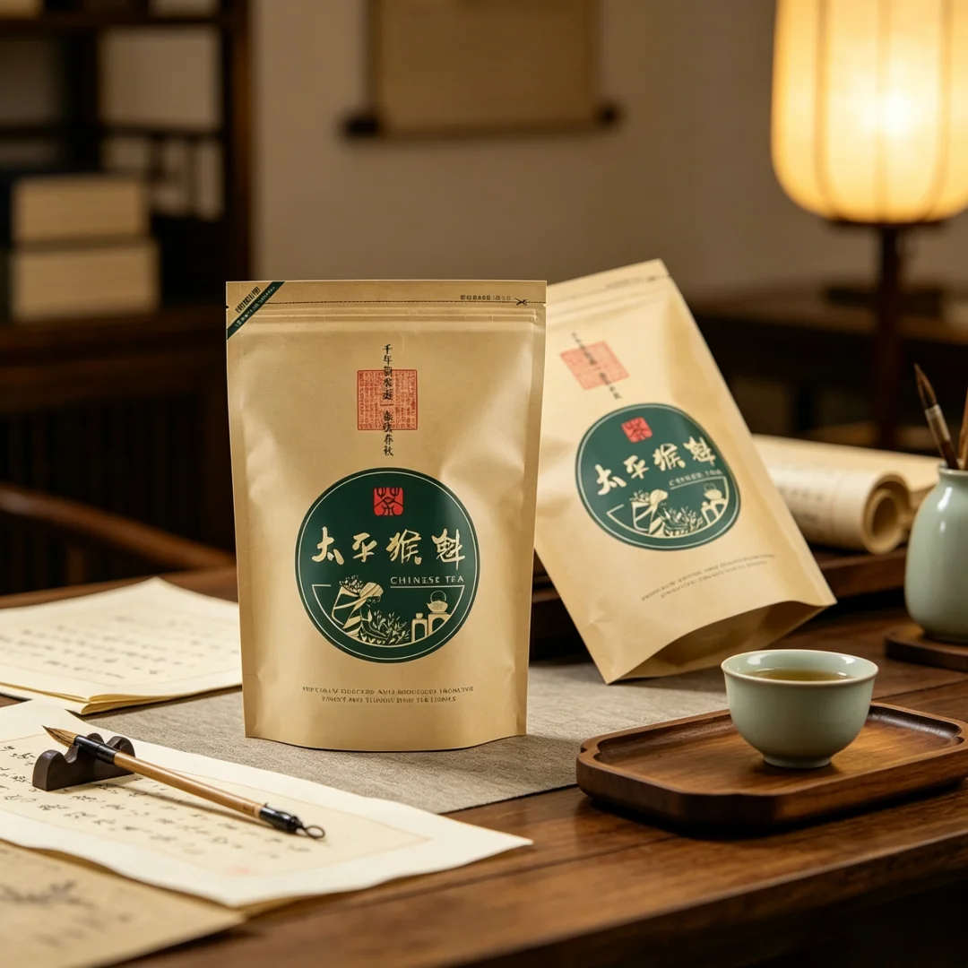 High quality 250g Longjing Tea Zipper Bag Taiping Houkui Long Jing tea Seal bag Jin Jun Mei YunWu Mao Jian Gaba Tea Packing Bag