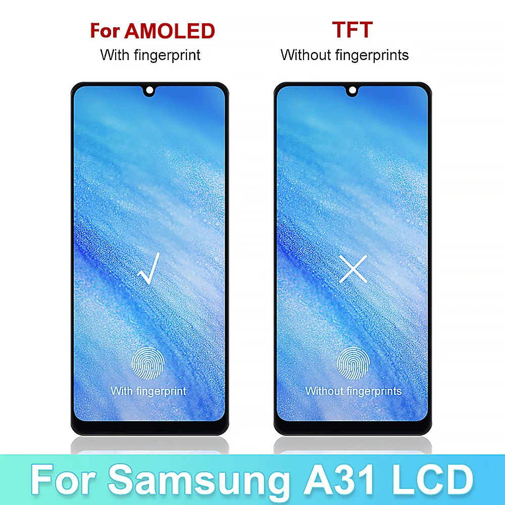 TFT LCD Screen for Samsung Galaxy A31 / SM-A315 Digitizer Full Assembly with Frame Phone Display LCD Screen