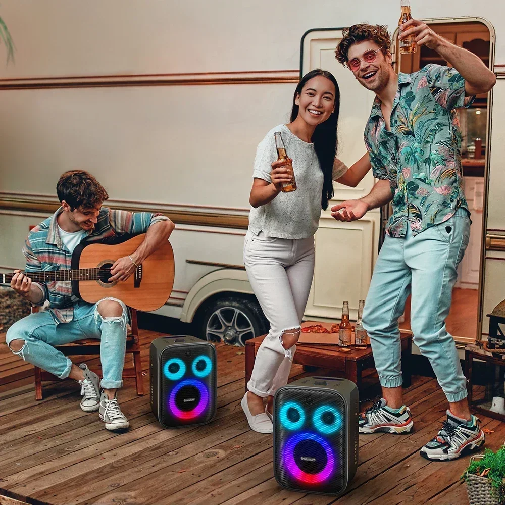 Tronsmart Halo 200 Karaoke Wireless Portable Speaker with Two Wireless Microphones and Shoulder Strap Support AUX IN/TF/U card