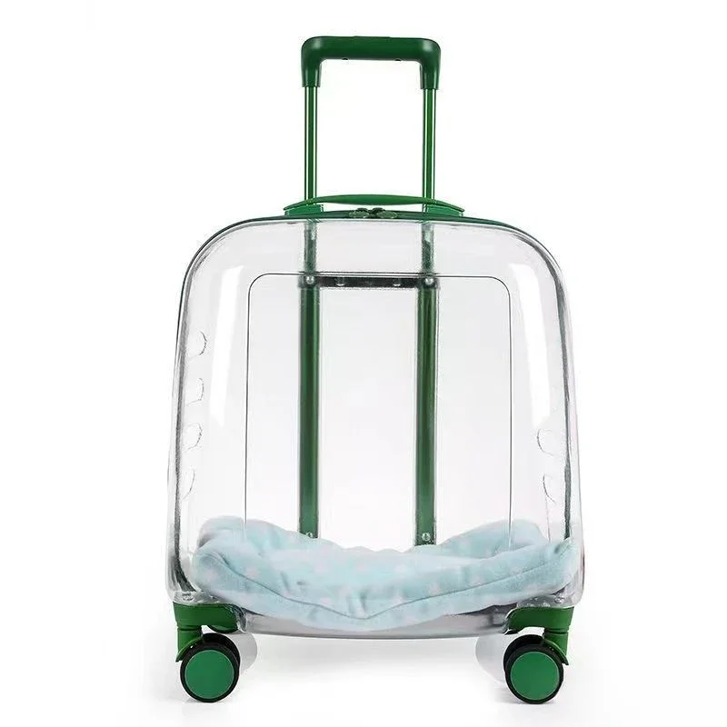 

Pet trolley case, portable transparent cat suitcase when going out