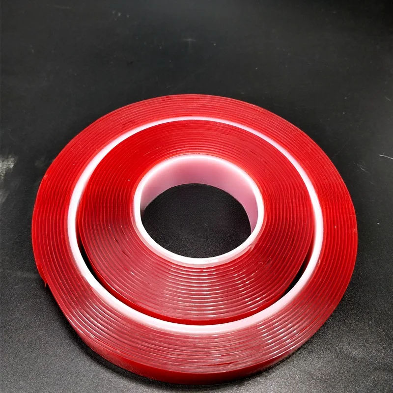 2pc Ultra Thin Transparent Red Film Double Sided Tape With HighTemperature Resistance No Marks Waterproof Adhesion Strong Adhes image 4
