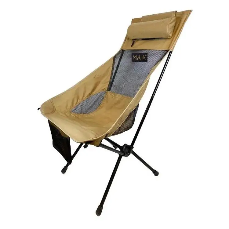 Silla alta de alta resistencia para acampar al aire libre, plegable, personalizada, para playa y jardín