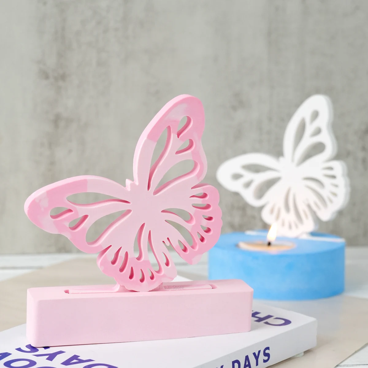 Cute Butterfly Candlestick Silicone Mold DIY Bird Candle Holder Ornament Making Plaster Resin Craft Casting Molds Home Decor