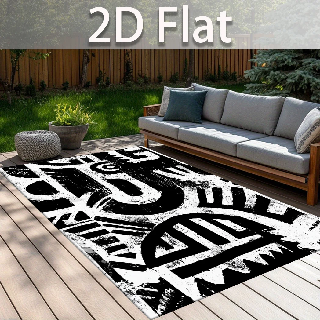Black White Abstract Carpet Living Room Large Rug Tribal Totem Bedroom Decor Modern Area Rugs Sofa Floor Mat Art Lounge