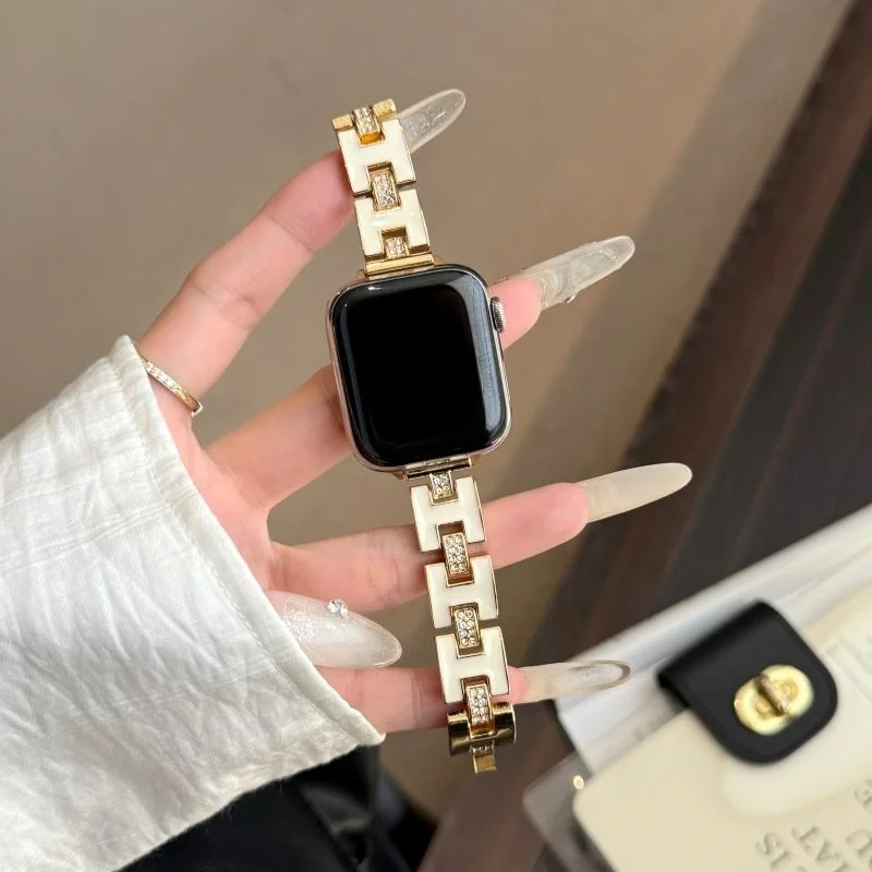 

Luxury Watch Straps for Apple Watch S11 S10 42 46 Bands 38 40 41 42 44 45 49mm Diamond Wristband for iWatch Ultra 11 10 9 7 6 3