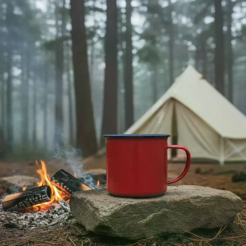 Food Safe Enamel Drinking Mugs Custom Logo Multiple Colors Sizes for Home Office Camping Party Gift Use
