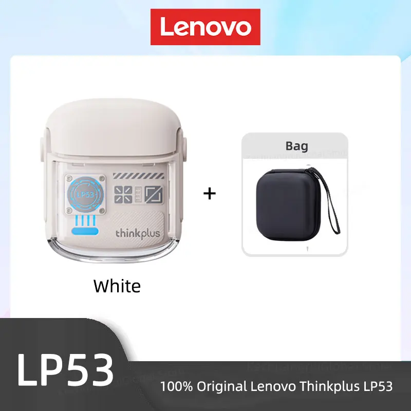 Lenovo LP53 Wireless Bluetooth 5.4 Earphones Mechanical Design Gamer Headset TWS Noise Reduction Sports Earbuds Long Standby New