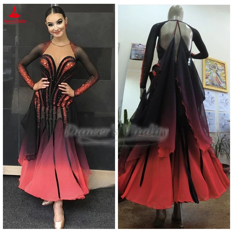 

Профессиональные большие качели для бальных танцев для взрослых, платья для женщин, вальс, фокстрот, танго, одежда для выступлений и соревнований по индивидуальному заказу