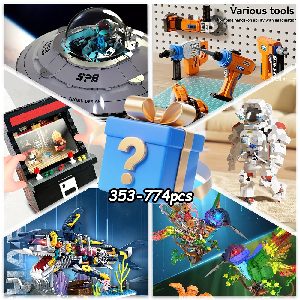 

Случайные глухие коробки для строительных блоков, более 200 стилей, случайно отправленные, дополняющие для сбора и сборки.