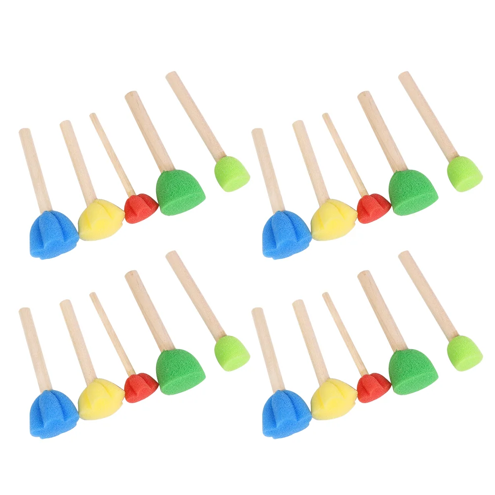 20 Pcs Sponge Stamp Foam Brush Mushroom Head Paint Kids Wood for Painting Tools