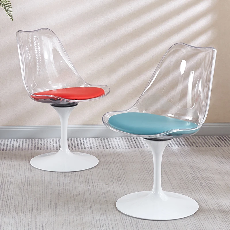 PP Tulip Swivel Leisure Chair  Modern Nordic Coffee Dining Seat  Durable Eames-Style Reception Chair for Salon or Cafe