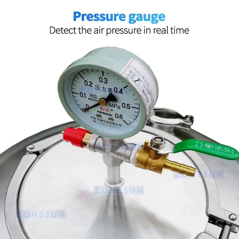 ZONESUN – jauge de pression à température contrôlée, réservoir de Fermentation, équipement de Production pour la fabrication d'alcool et de bière, ZS-NJJ01