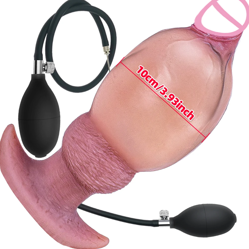 Inflatable Dildo Anal Dilator Prostate Massager Sex Games Huge Anal Plug Anus Extender Sex Toys For Women Men  Ass Butt Dilator