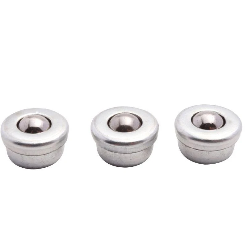 F92C 10 Pcs Steel Conveyor Ball Silver Transfer Bearing Unit Roller 360° Rotatable Small Flat Round Eye Conveying Ball
