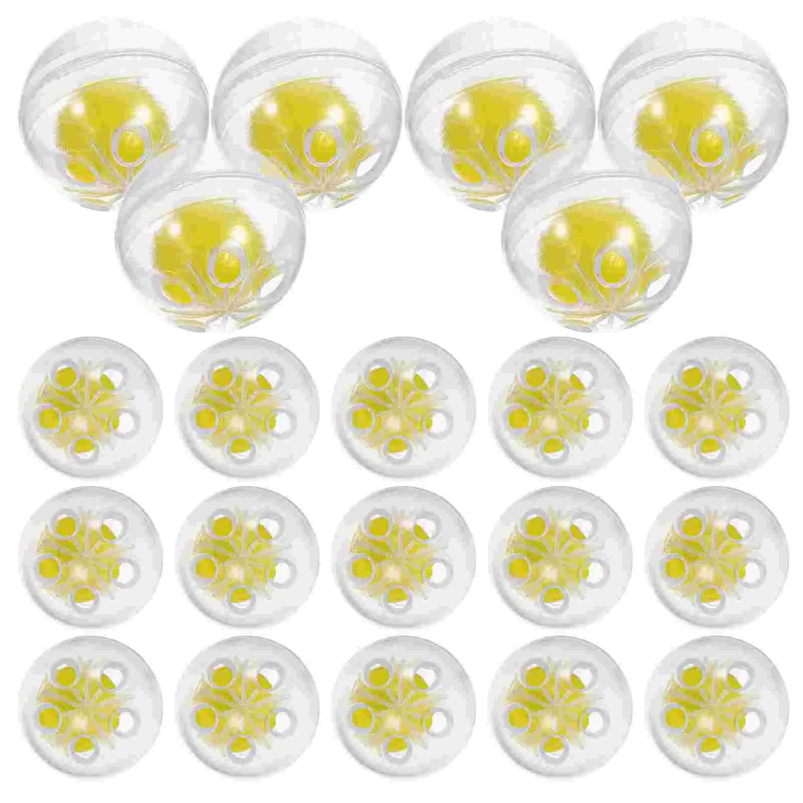 50 Pcs Bell Ball Animal Toys Bird Chewing Balls Round Puppet Noise Maker Insert Inserts Yellow for Sewing