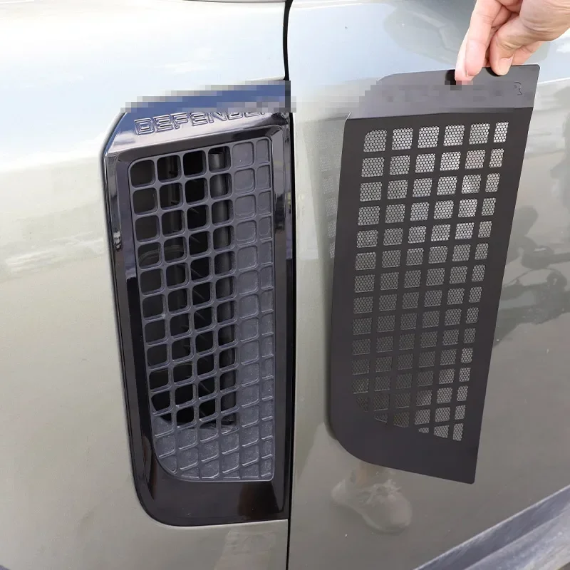 For Land Rover Defender 110 20-21 Aluminum Car Fender Air Inlet Net Cover Protective Cover Decorative Strip Car accessories