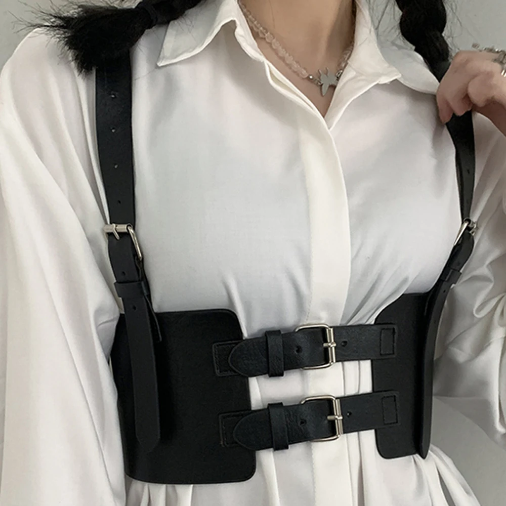 Luxury Belt for Women Sexy Harness Corset Punk Girl Wide Waist Strap PU Leather Lingerie Sword Belt JK Accessories Shirt Dress