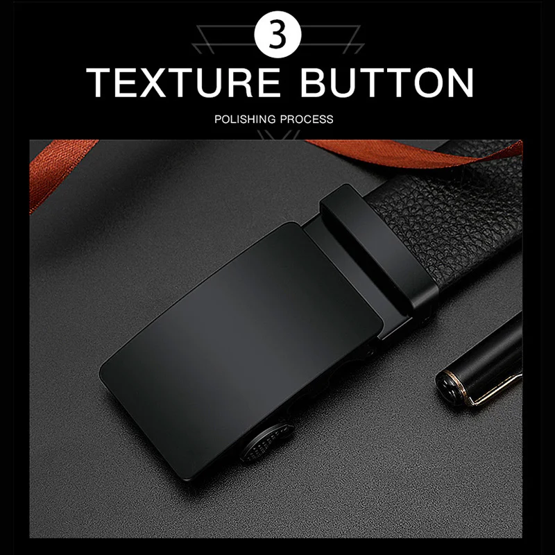 Pasek męski DINISITON czarny klasyczny pasek z automatyczną klamrą moda PU skórzane paski spodnie biznesowe