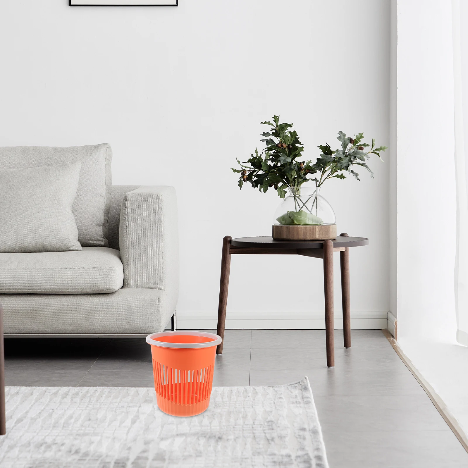 

1pc Sturdy Simple Plastic Trash Can Garbage Bucket For Bathroom Bedroom Kitchen Living Room Office Hotel Home Use Lightweight Pp