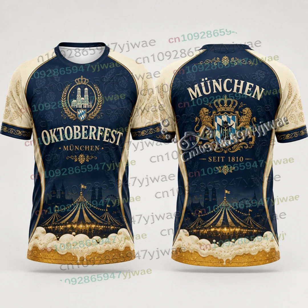 Autumn Funny German Munich Oktoberfest Shirt Beer Festival Streetwear Tees Vacation Party Casual Tops Women's Men's Beach Tshirt