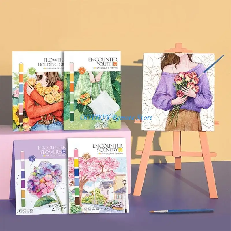 4 листа портативная акварельная живопись книга граффити книжка-раскраска для детей