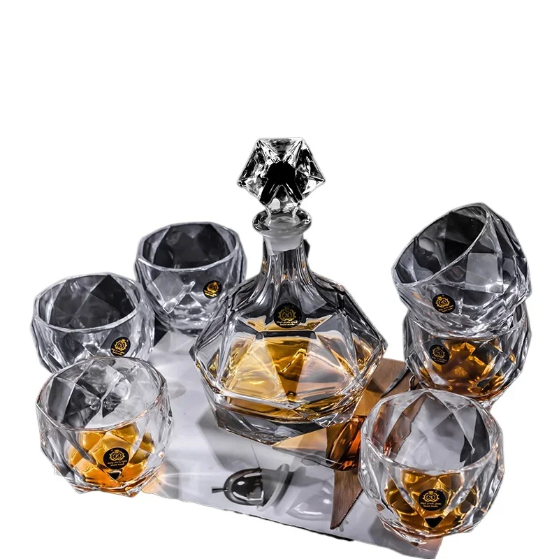 

European wine glass thickened crystal high-grade sealed bottle household wine jug foreign whisky glass set