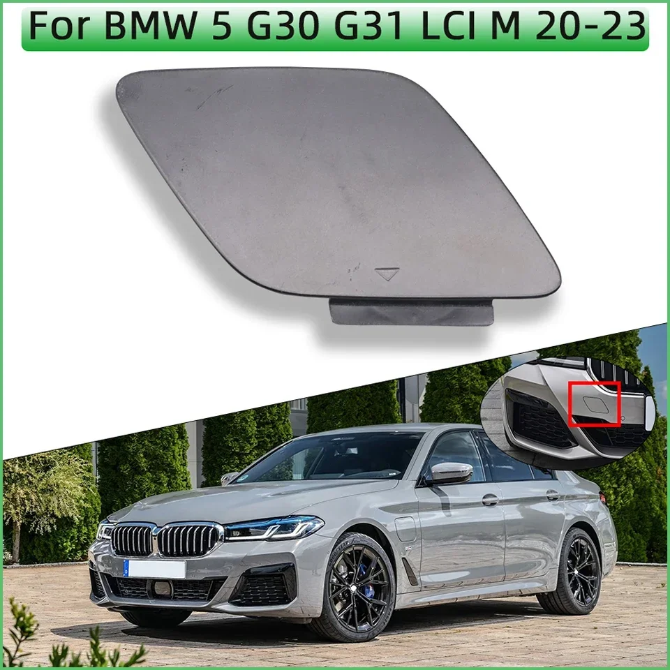 

For BMW 5 G30 G31 LCI M-Sport 2020-2023 #51118052710 Front Bumper Tow Hook Eye Trailer Cap Cover Shell Painted Black White