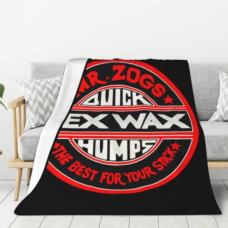 Custom Mr Zogs Surfing Blanket Warm Fleece Soft Flannel Sex Wax Logo Throw Blankets for Bed Couch Outdoor Autumn