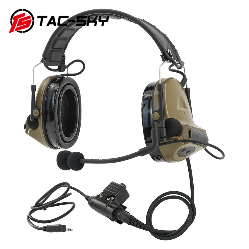 TS TAC-SKY COMTA II Tactical Earmuffs Hearing Noise Canceling Pickup Military Tactical Walkie Talkie PTT Shooting Headset