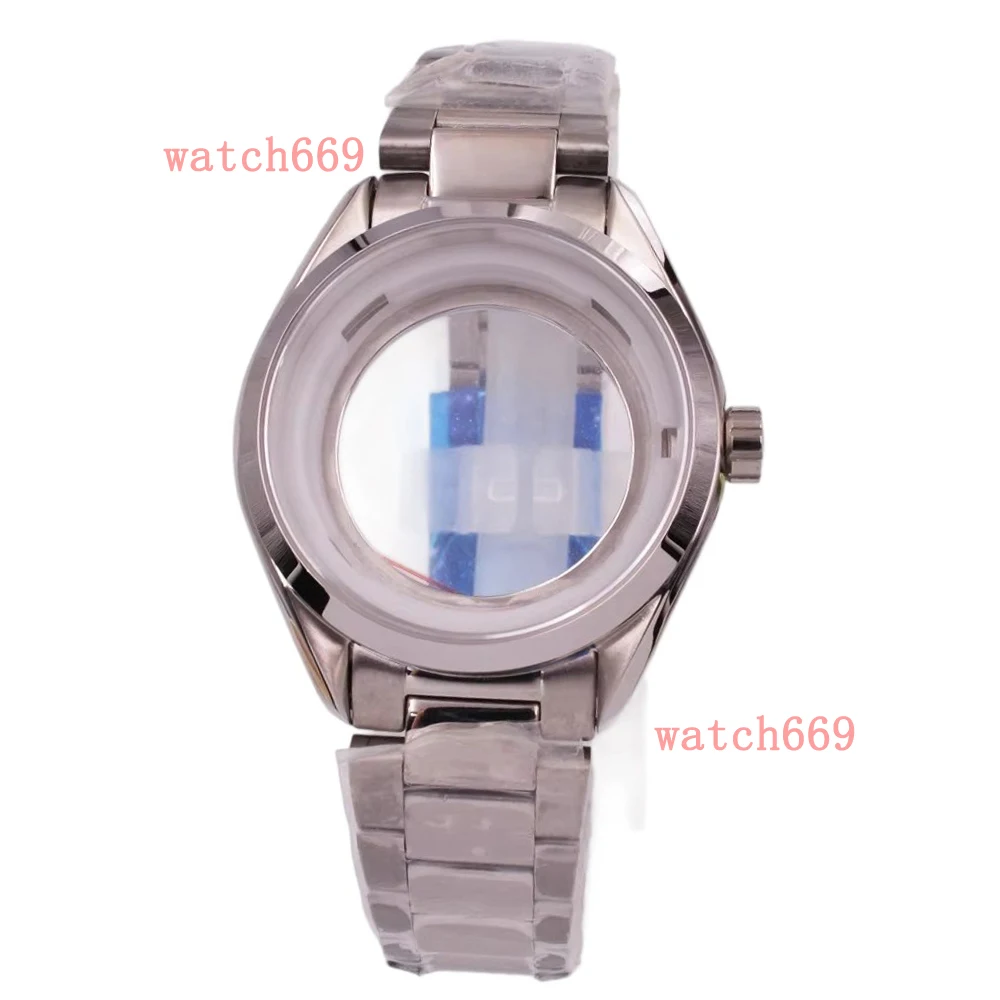 

39mm Silver Stainless Steel Sapphire Glass Watch Case Fit NH34 NH35 NH36 PT5000 ETA2824 ST2130 Movement