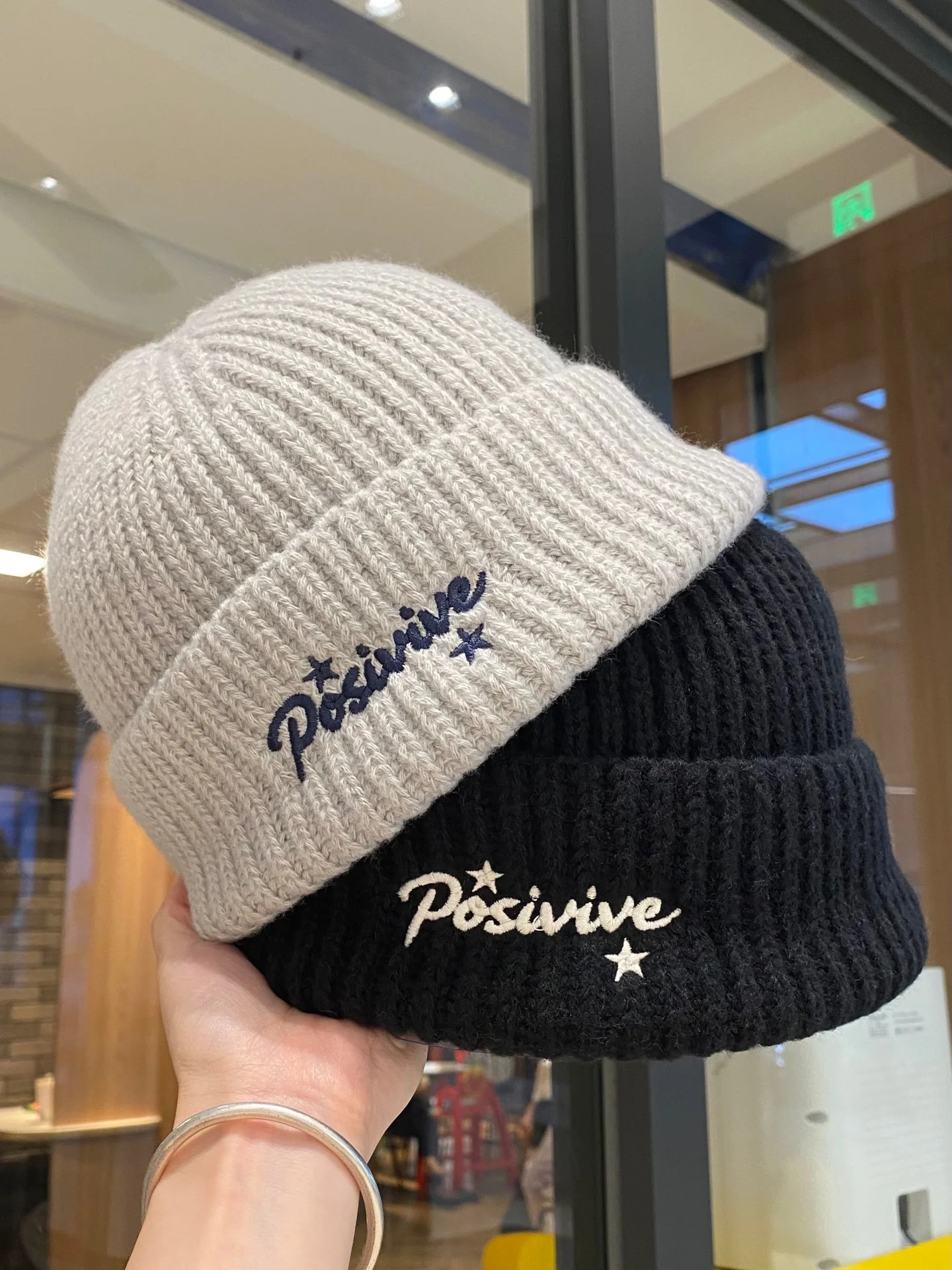 korean-style-warm-letter-embroidery-knitted-hat-unisex-autumn-winter-versatile-large-circumference-woolen-cap-ear-protection