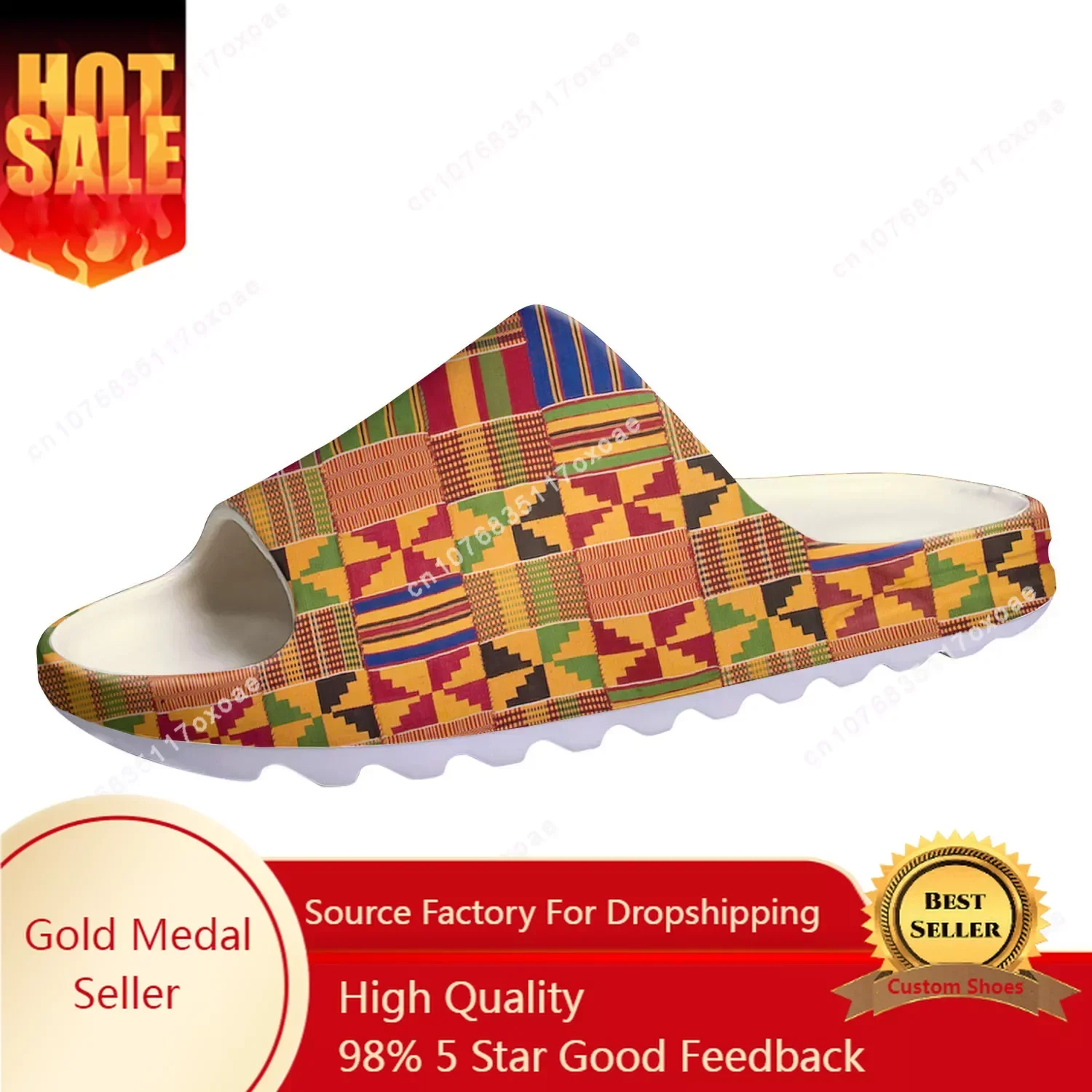 

African Ethnic Culture Design Soft Sole Sllipers Home Clogs Customized Step On Water Shoes Mens Womens Teenager Step in Sandals