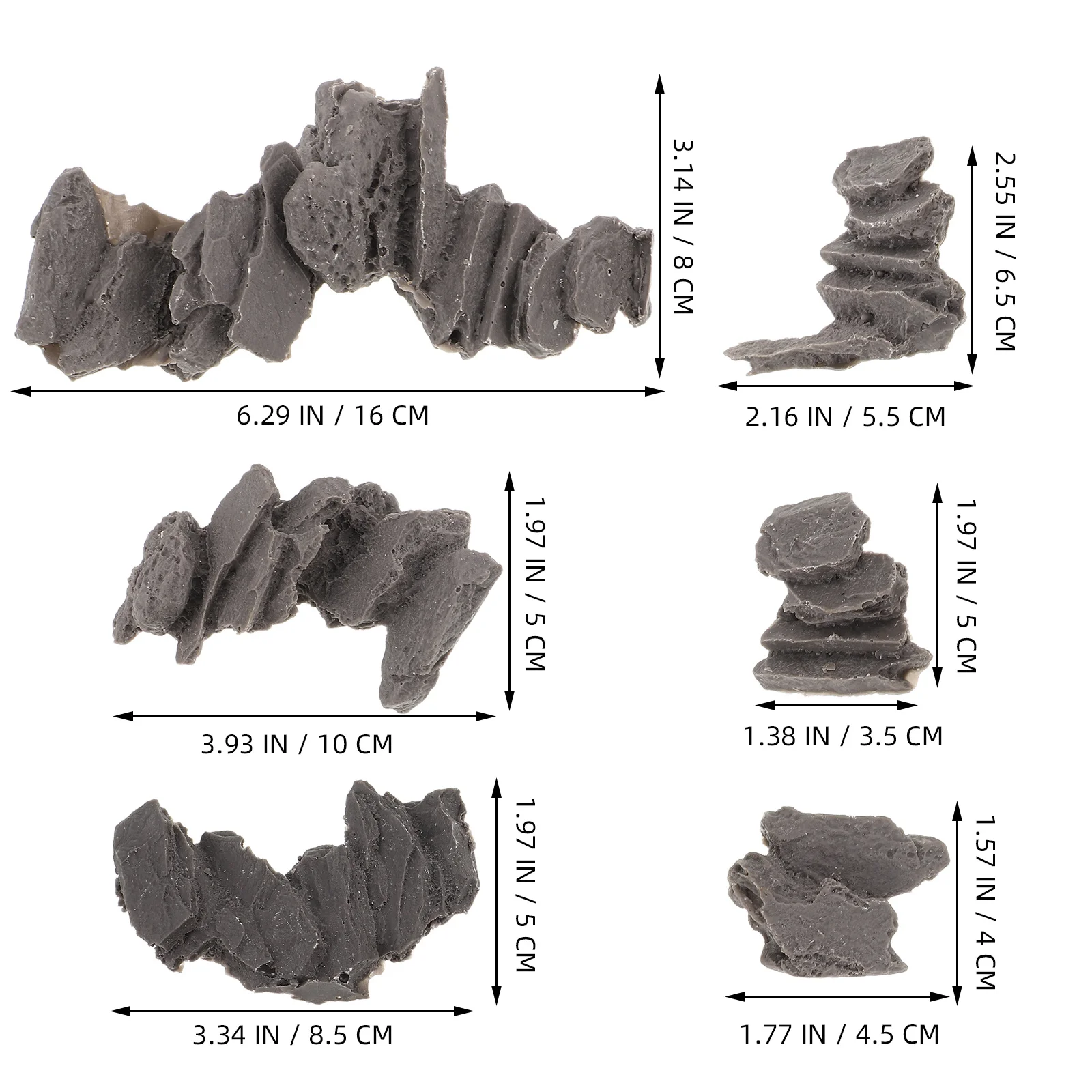 6Pcs Miniature Stone Steps Artificial Texture for Fairy Garden Landscape Mini Pathway Train Diorama Accessories