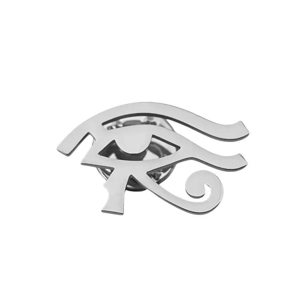 Stainless Steel Personality Eye of Horus Brooch Pin for Men Women Business Suit Coat Brooches Party Jewelry Accessories Gifts