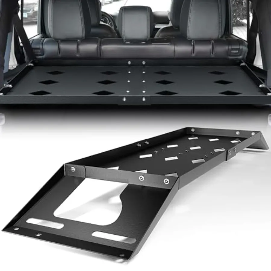 Heavy Duty Rear Cargo Basket for 20072025 Jeep Wrangler JK JKU JL JLU Unlimited 4 Door Hardtop Models Interior Trunk Storage Ra