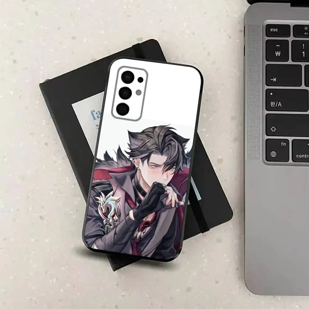 حافظة هاتف W-Wriothesley G-Genshin لهاتف سامسونج جالاكسي A73,91,80,72,51,53,52,71,22,5G,Note,J7,8,9 غطاء أسود ناعم