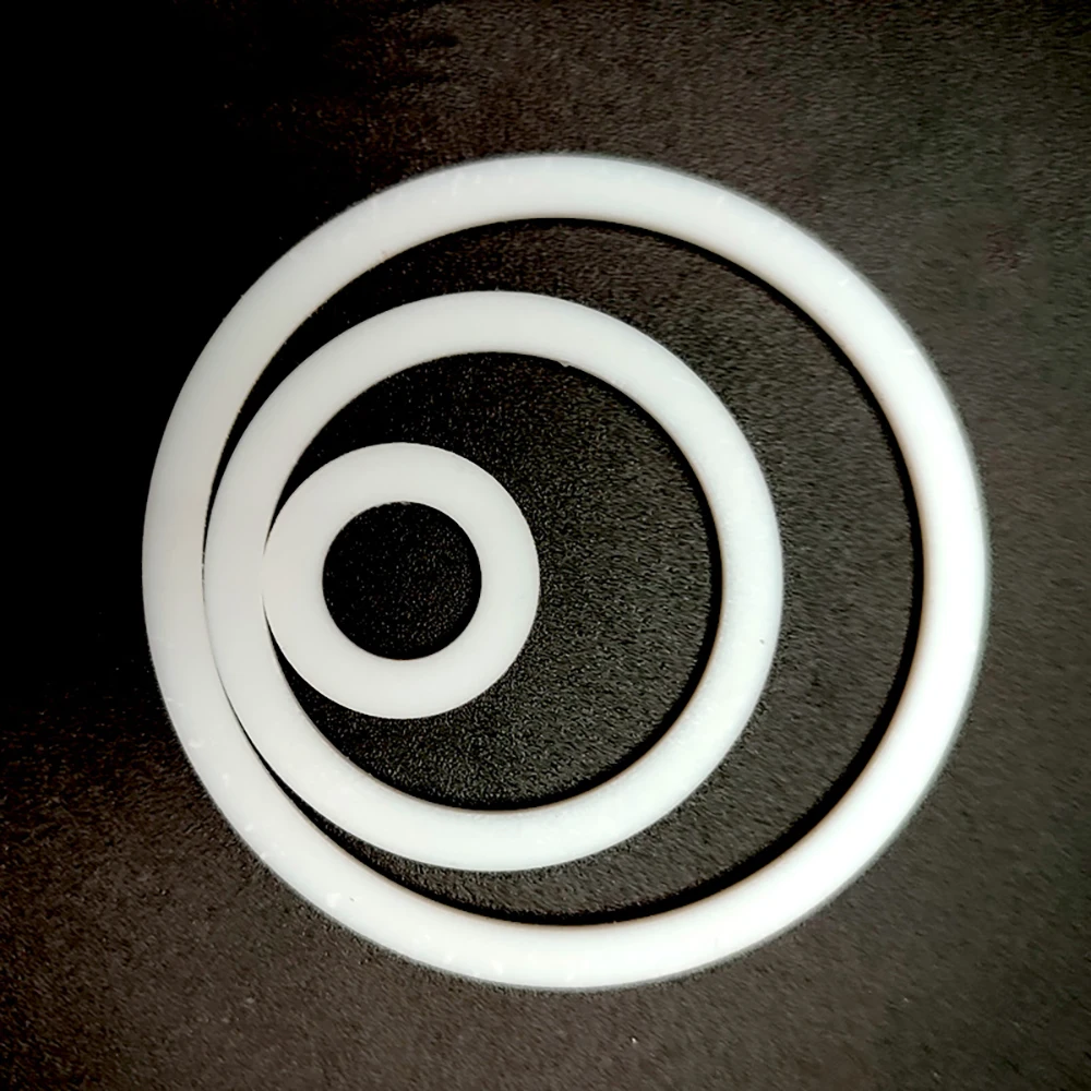 White PTFE Gasket Thick 1.5mm ID 23mm-95mm OD 28mm-100mm Sealing Gasket High Temperature Acid&Alkali Resistant Gasket