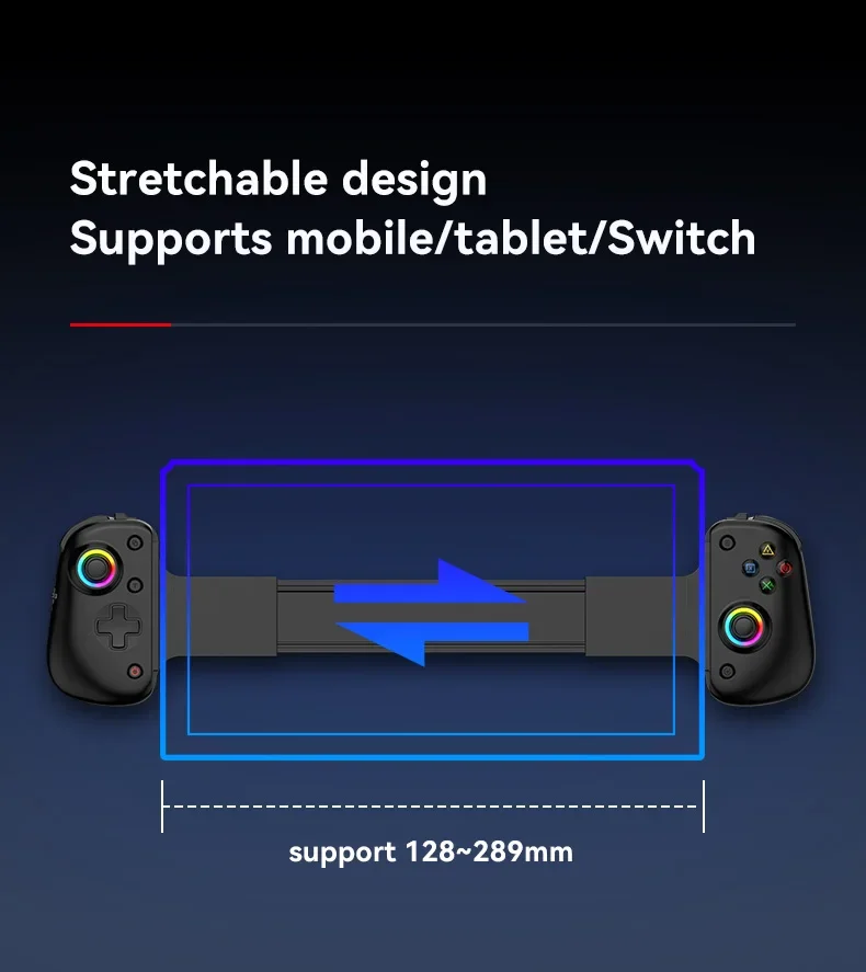 BSP D8 PRO ストレッチゲームコントローラー ワイヤレスハンドル RGB
