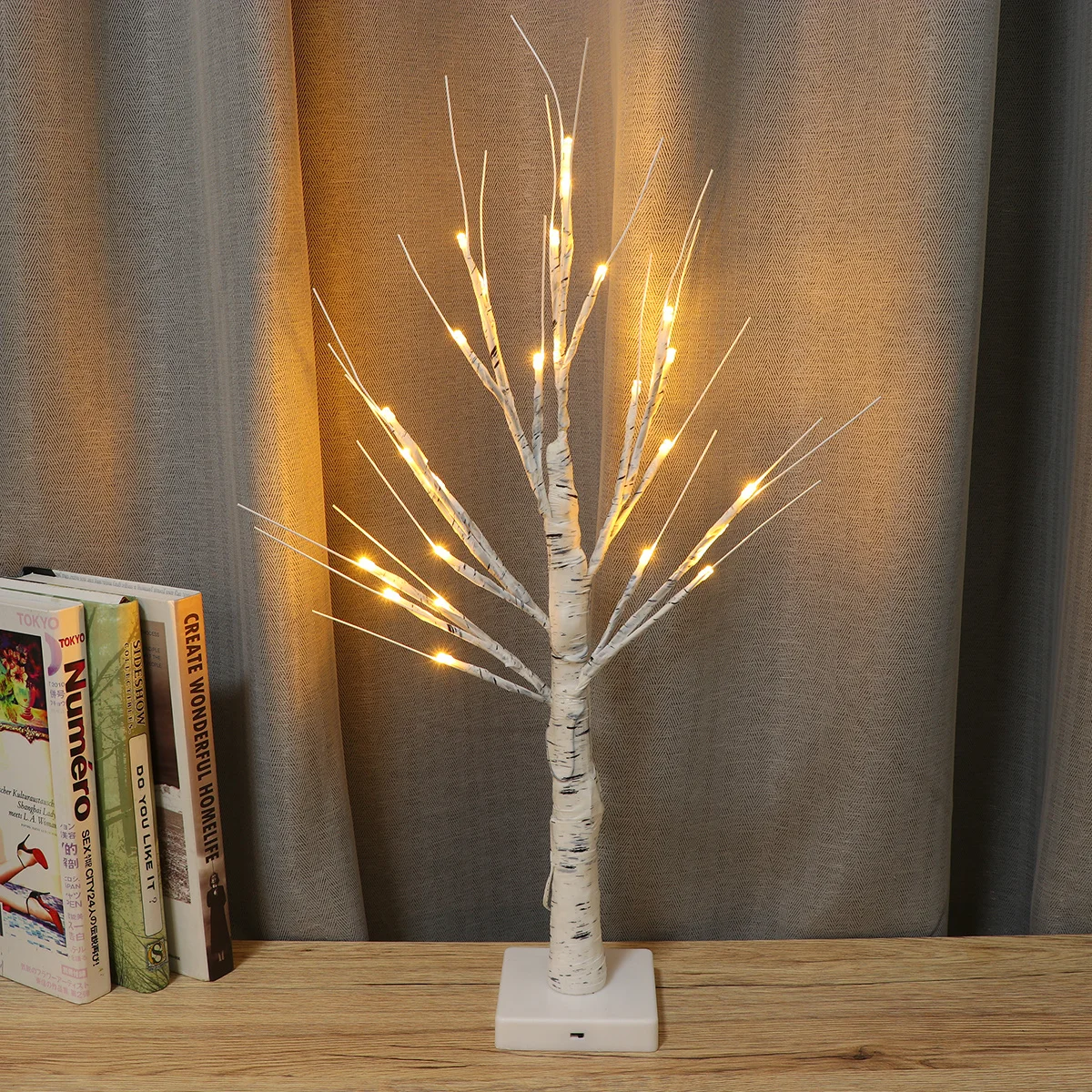 

24 Leds White Birch Decorative Tree Lamp USB Bedside Table Night Lamp for Living Room Bedroom Energy Saving Warm Atmosphere