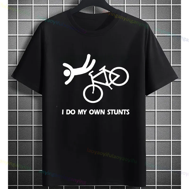 Is My Bike OK? Biker Cycling T-Shirt Funny Slogan Graphic Design Tee Casual Short-sleev O-neck Outdoor Clothing Men's Shirt