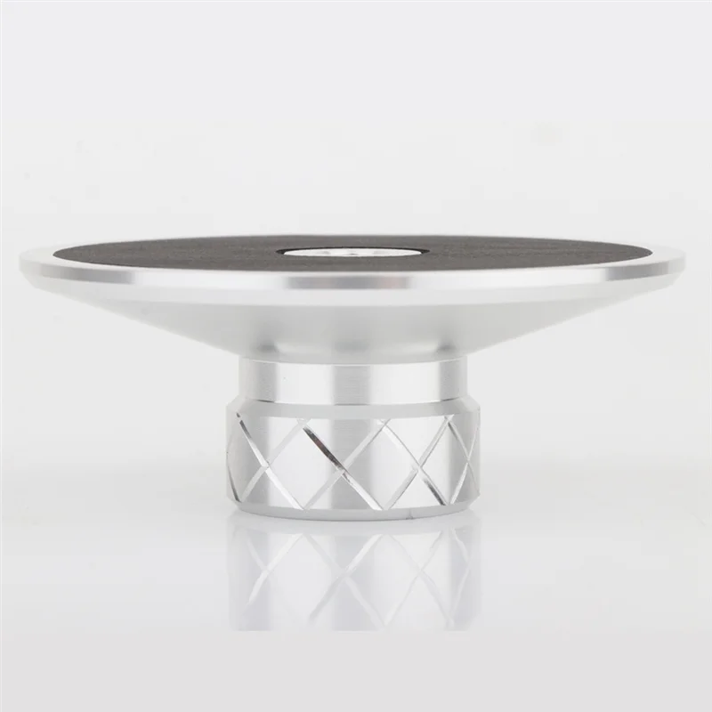 Mesa giratória de vinil eficiente, estabilizador de disco de metal, redutor de vibração, braçadeira de gravação, prata, durável, fácil instalação