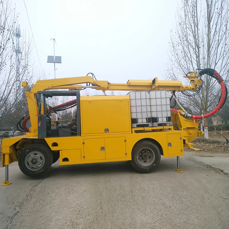 Portable Trailer Wet Shotcrete Spraying Trolley Compact Wet Mix Concrete Pump Machine for Small Municipal Tunnel