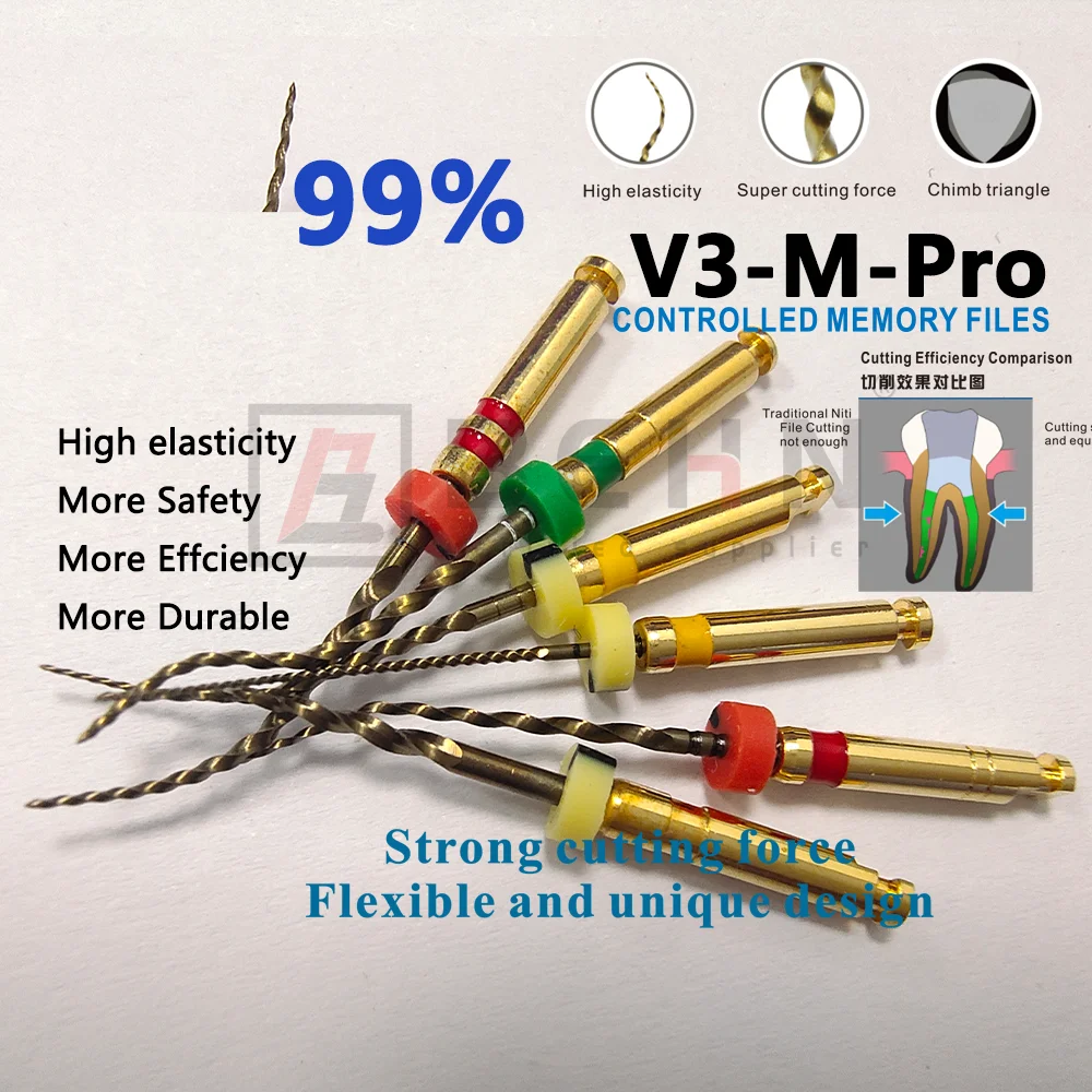 6Pcs/Box 25MM Dental Heat Activation Rotary Root Canal Endodontic Files Flexible Dentist Material Nickel-Titanium PRO Endo File