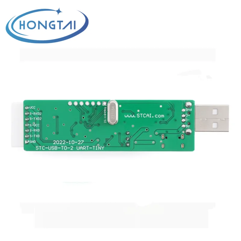 Módulo USB para Porta Serial Dupla, 2 Conjuntos de Portas Seriais, Kernel do Chip, STC8H8K64U, STC8H-V1.0