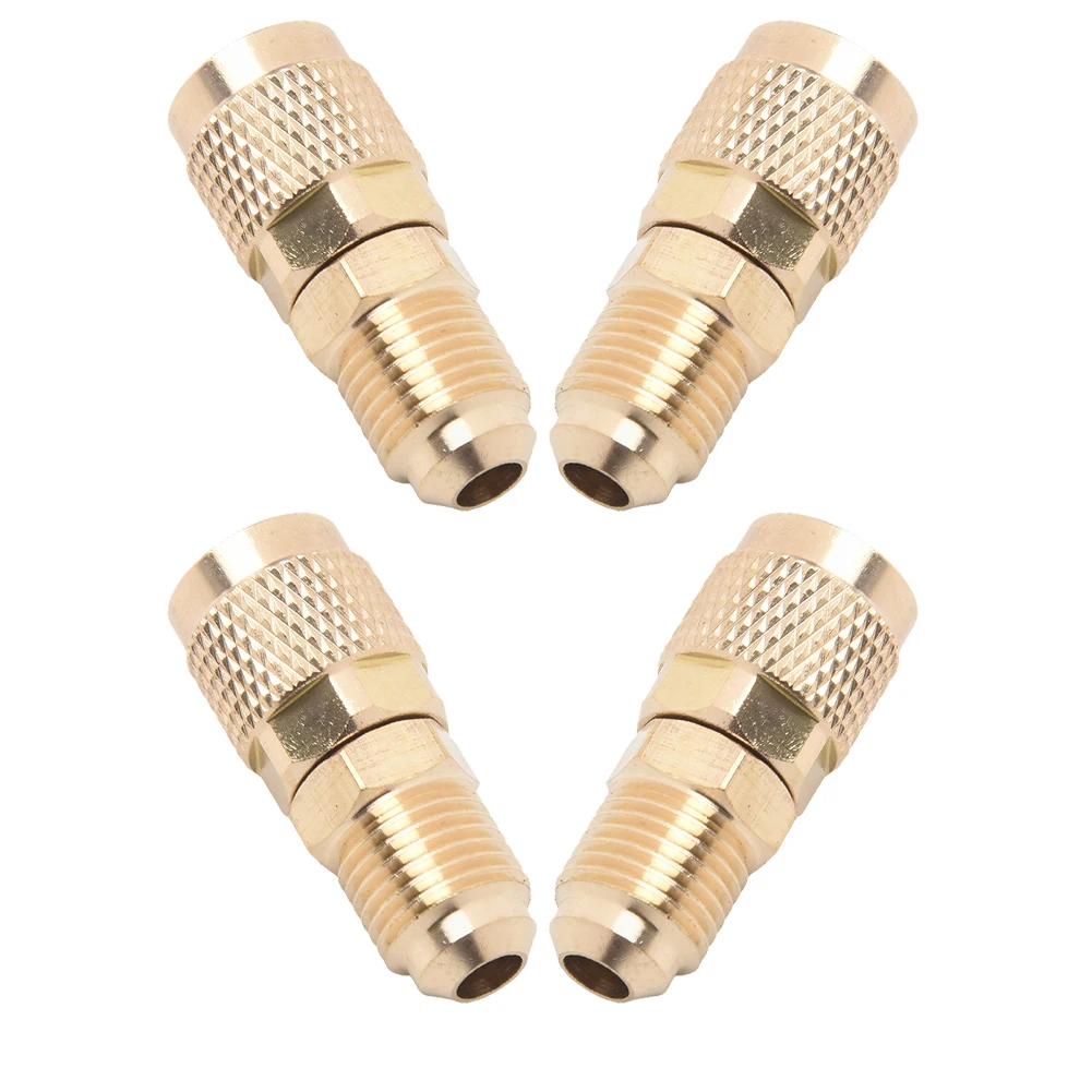 For R22 For R32 Copper Connectors Quick Couplers HVAC Service 6x3x1cm Male Sae Female Connector Safe Access To Valve