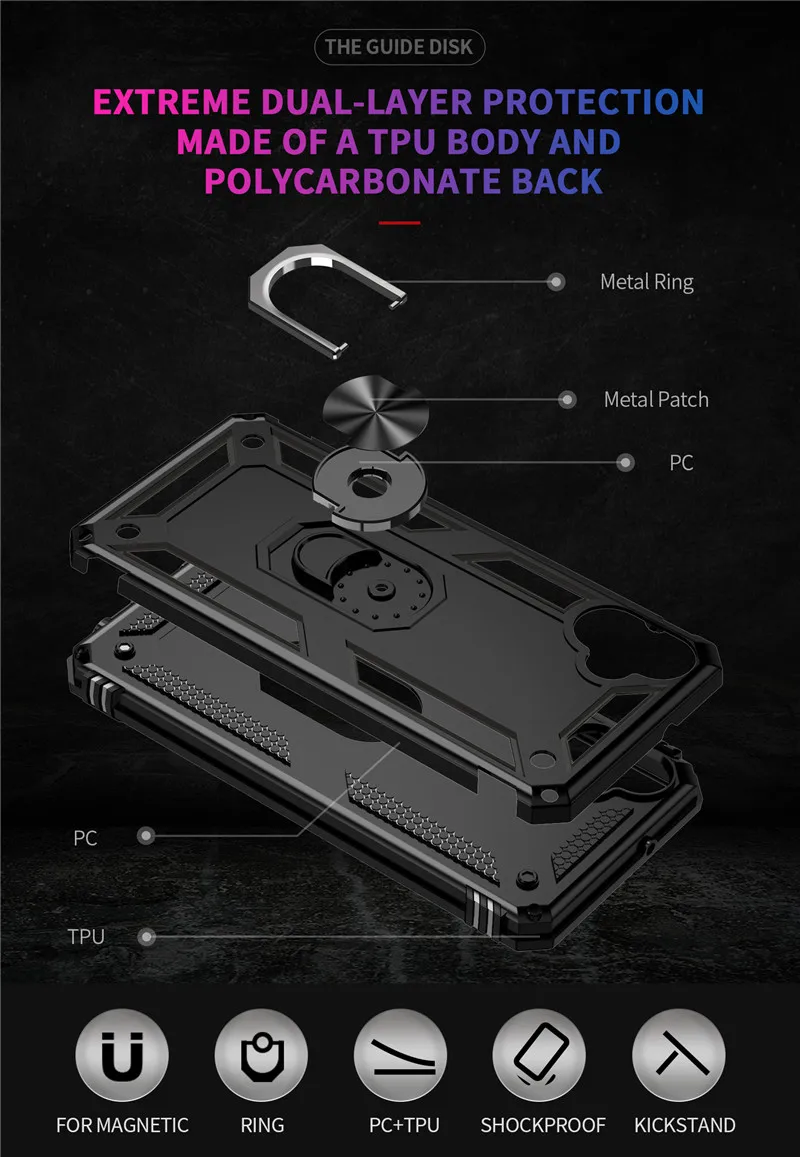 For Samsung Galaxy A05 Case Magnetic Car Ring Shockproof Armor Stand Holder Phone Cases For Samsung A05 A 05 SM-A055F Cover