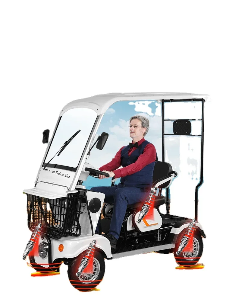 ZL Electric Quadricycle Battery Car Household Elderly Scooter Small Sightseeing Car with Shed